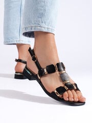 Moteriški juodi stilingi sandalai 84613-19 kaina ir informacija | Basutės moterims | pigu.lt