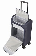 Rankinis lagaminas 55cm S Cabin soft 31L 4 ratai Travelite Navy blue su priekine kišene kaina ir informacija | Lagaminai, kelioniniai krepšiai | pigu.lt