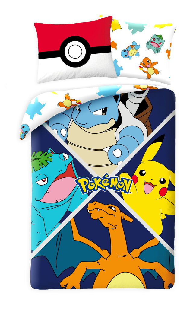 Jaunimo patalynė 140X200 Pokemonai Pikaču Mikropluoštas цена и информация | Patalynė kūdikiams, vaikams | pigu.lt