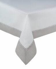 Staltiesė 110x160 Dekoratyvinė balta su pilkais apvadais kaina ir informacija | Staltiesės, servetėlės | pigu.lt