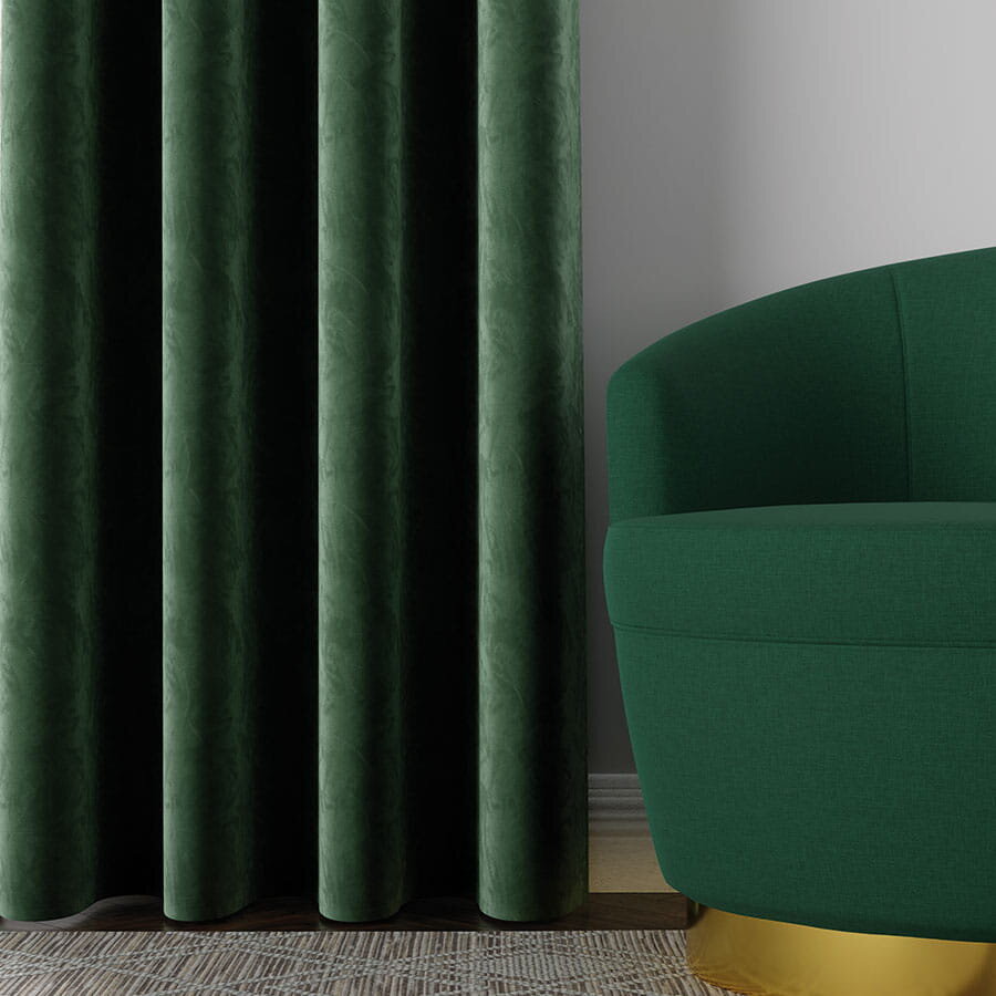 Užuolaida su sagomis 140x250 Agnes Velvet Emerald kaina ir informacija | Užuolaidos | pigu.lt