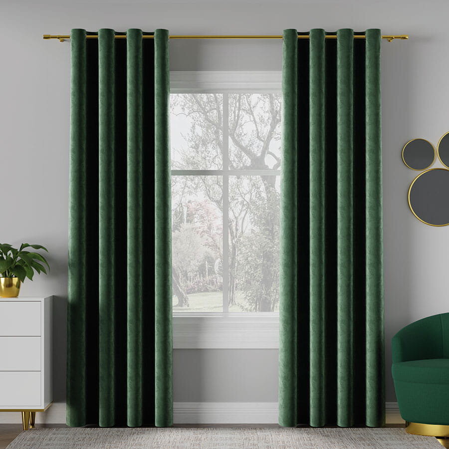 Užuolaida su sagomis 140x250 Agnes Velvet Emerald kaina ir informacija | Užuolaidos | pigu.lt