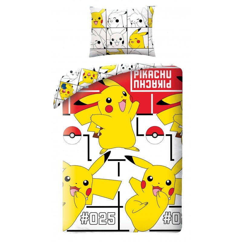 Medvilninė patalynė 140x200 Pokemonai Pikachu цена и информация | Patalynė kūdikiams, vaikams | pigu.lt