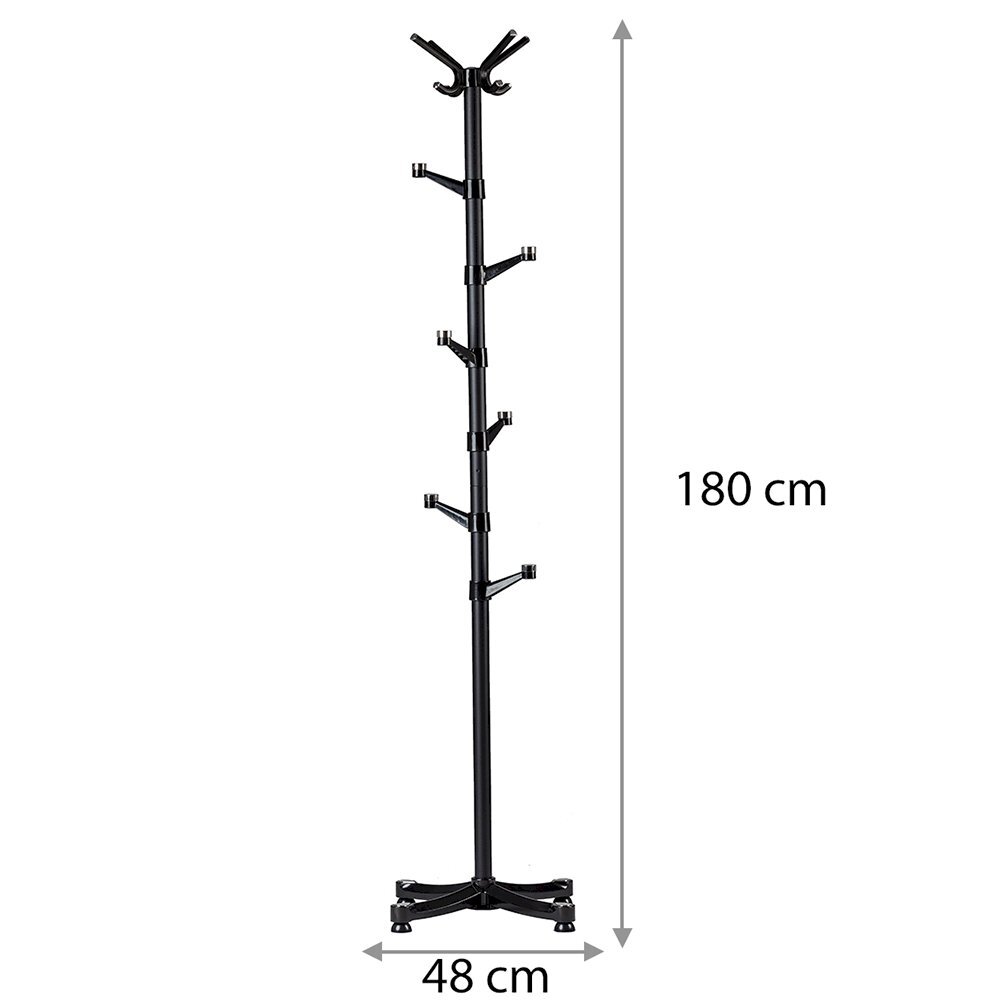 Stovinti drabužių pakaba, Modern Home, 180 cm. x 48 cm., juoda kaina ir informacija | Pakabos, maišai drabužiams | pigu.lt