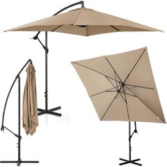 Kvadratinis sodo skėtis, Uniprodo UNI_UMBRELLA_SQ250DG_N1, 250 cm. x 250 cm., pilkai rudos spalvos kaina ir informacija | Pavėsinės | pigu.lt