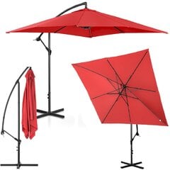 Kvadratinis sodo skėtis, Uniprodo UNI_UMBRELLA_SQ250CR_N1, 250 cm. x 250 cm., raudonas kaina ir informacija | Pavėsinės | pigu.lt