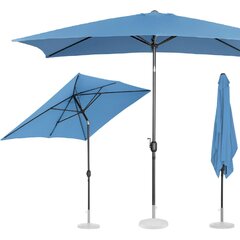 Stačiakampio formos sodo skėtis su rankena, Uniprodo UNI_UMBRELLA_TSQ2030BL_N1, 200 cm. x 300 cm., mėlynos spalvos kaina ir informacija | Pavėsinės | pigu.lt