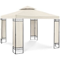 Sodo pavėsinė su sulankstomu stogeliu ir ornamentu, Uniprodo UNI_PERGOLA_3X3TF_U1, 3 m. x 3 m. x 2,6 m., kreminės spalvos kaina ir informacija | Pavėsinės | pigu.lt