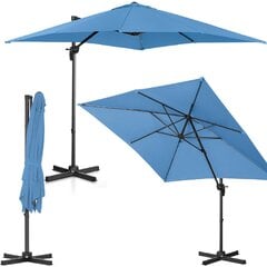 Kvadratinis sodo skėtis su šoniniu porankiu, Uniprodo UNI_UMBRELLA_2SQ250BL1, 250 cm. x 250 cm., mėlynos spalvos kaina ir informacija | Pavėsinės | pigu.lt