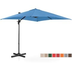 Kvadratinis sodo skėtis su šoniniu porankiu, Uniprodo UNI_UMBRELLA_2SQ250BL1, 250 cm. x 250 cm., mėlynos spalvos kaina ir informacija | Pavėsinės | pigu.lt