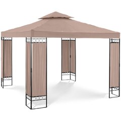 Садовая беседка со складным навесом и орнаментом, Uniprodo UNI_PERGOLA_3X3TF_U1, 3 м. х 3 м. х 2,6 м., бежевый цена и информация | Беседки, навесы, тенты | pigu.lt