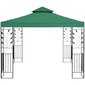 Sulankstomas sodo paviljonas su ornamentu, Uniprodo UNI_PERGOLA_3X3G1, 3 m. x 3 m. x 2,6 m., žalia цена и информация | Pavėsinės | pigu.lt