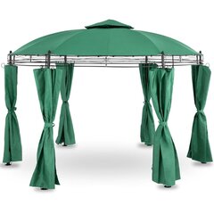 Складная беседка-шатер со стенками, Uniprodo UNI_PERGOLA_3.5GR1, диаметр 3,5 м, зеленый цена и информация | Беседки, навесы, тенты | pigu.lt