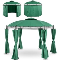 Складная беседка-шатер со стенками, Uniprodo UNI_PERGOLA_3.5GR1, диаметр 3,5 м, зеленый цена и информация | Беседки, навесы, тенты | pigu.lt