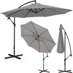 Sodo skėtis su šoniniu pakreipimu, UNI_UMBRELLA_2R300GR_N1, 300 cm. skersmens, pilkos spalvos kaina ir informacija | Pavėsinės | pigu.lt