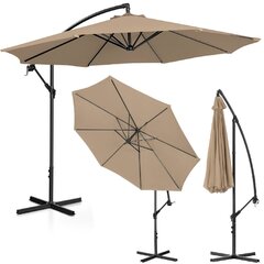 Sodo skėtis su šoniniu pakreipimu, UNI_UMBRELLA_2R300GR_N1, 300 cm. skersmens, pilkai rudos spalvos kaina ir informacija | Pavėsinės | pigu.lt