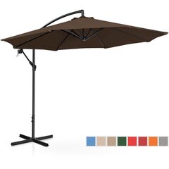 Sodo skėtis su šonine atrama, apvalus, UNI_UMBRELLA_2R300BL_N1, 300 cm. skersmens, rudos spalvos kaina ir informacija | Pavėsinės | pigu.lt