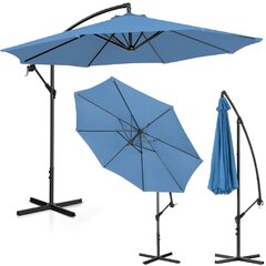 Sodo skėtis su šonine atrama, apvalus, UNI_UMBRELLA_2R300BL_N1, 300 cm. skersmens, žydros spalvos kaina ir informacija | Pavėsinės | pigu.lt