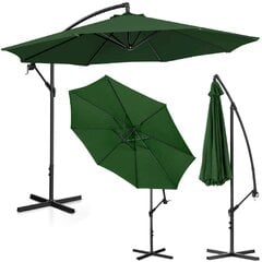 Sodo skėtis su šonine atrama, apvalus, UNI_UMBRELLA_2R300BL_N1, 300 cm. skersmens, žalios spalvos kaina ir informacija | Pavėsinės | pigu.lt