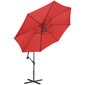 Sodo skėtis su šonine atrama, apvalus, UNI_UMBRELLA_2R300BL_N1, 300 cm. skersmens, raudonos spalvos kaina ir informacija | Pavėsinės | pigu.lt