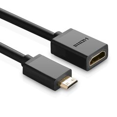 Кабель-переходник, Ugreen 201137, HDMI внутренний - mini HDMI внешний, 4K 60Hz HEC ARC, 22 см, черный цена и информация | Адаптеры, USB-разветвители | pigu.lt