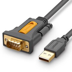 Adapterio kabelis, Ugreen CR1041, USB-A, DB9 RS-232, 1,5 m., pilkas kaina ir informacija | Adapteriai, USB šakotuvai | pigu.lt