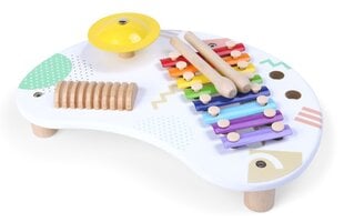 Muzikos stalas su instrumentais ir cimbolais Ecotoys kaina ir informacija | Lavinamieji žaislai | pigu.lt