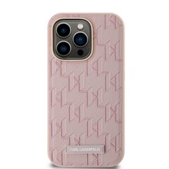 Karl Lagerfeld PU Leather Monogram Metal Logo MagSafe Case for iPhone 14 Pro Max Pink цена и информация | Чехлы для телефонов | pigu.lt