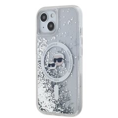 Karl Lagerfeld Liquid Glitter Karl and Choupette Heads MagSafe Case for iPhone 14 Transparent цена и информация | Чехлы для телефонов | pigu.lt