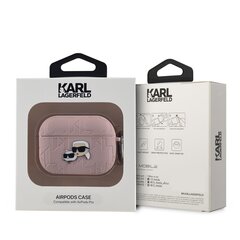 Karl Lagerfeld PU Embossed Karl and Choupette Heads Case for AirPods Pro Pink цена и информация | Аксессуары для наушников | pigu.lt