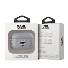 Karl Lagerfeld PU Embossed Choupette Head Case for AirPods 3 Silver цена и информация | Аксессуары для наушников | pigu.lt