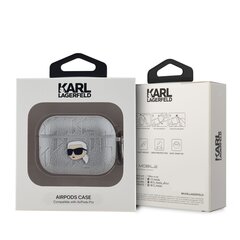 Karl Lagerfeld PU Embossed Karl Head Case for AirPods Pro Silver цена и информация | Аксессуары для наушников | pigu.lt