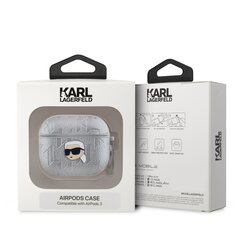 Karl Lagerfeld PU Embossed Karl Head Case for AirPods Pro 2 Silver цена и информация | Аксессуары для наушников | pigu.lt