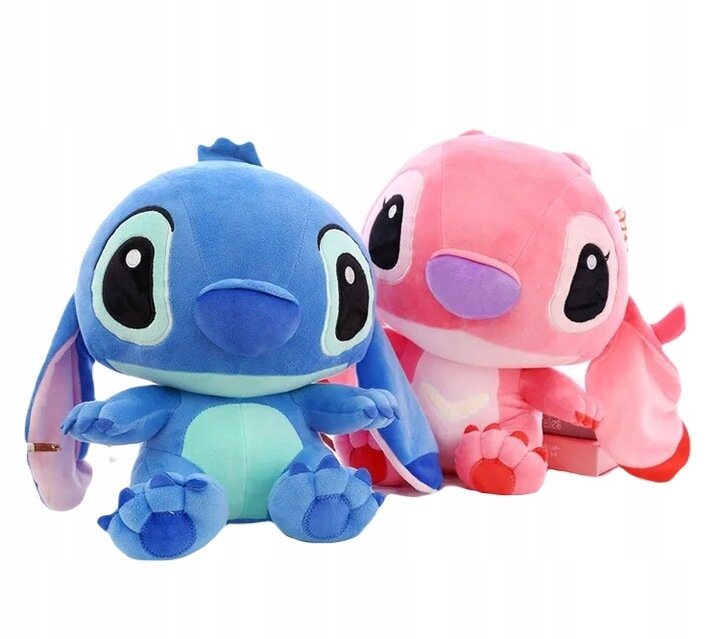 RINKINYS 2x STICH+ ANGEL CUDDDLE PLIUSINIS ŽAISLINIS MEŠKĖLIS FIGŪRA 25cm kaina ir informacija | Žaislai kūdikiams | pigu.lt