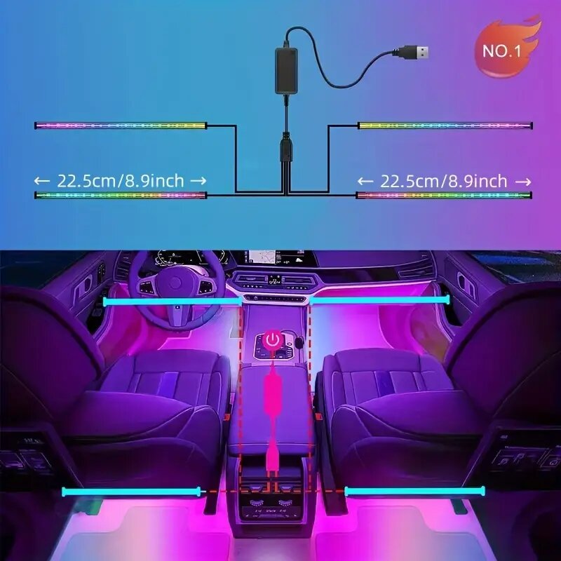 4 Vnt. LED Automobilio Švieso цена и информация | LED juostos | pigu.lt