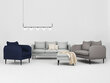 Sofa Instit, 145x89x90 cm, tamsiai pilka kaina ir informacija | Sofos | pigu.lt