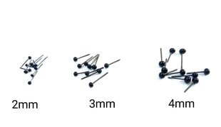 Стеклянные глаза, черные, 3 мм, 10 шт. цена и информация | Принадлежности для валяния | pigu.lt