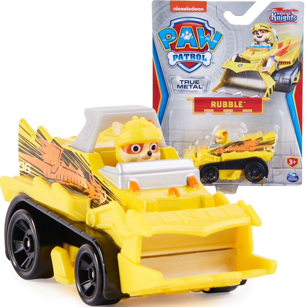 Figūrėlė Paw Patrol Rescue Knights auto Rubble'a, 8 cm kaina ir informacija | Žaislai berniukams | pigu.lt