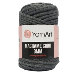 YarnArt Macrame Cord 3mm- 758- graphite цена и информация | Принадлежности для вязания | pigu.lt