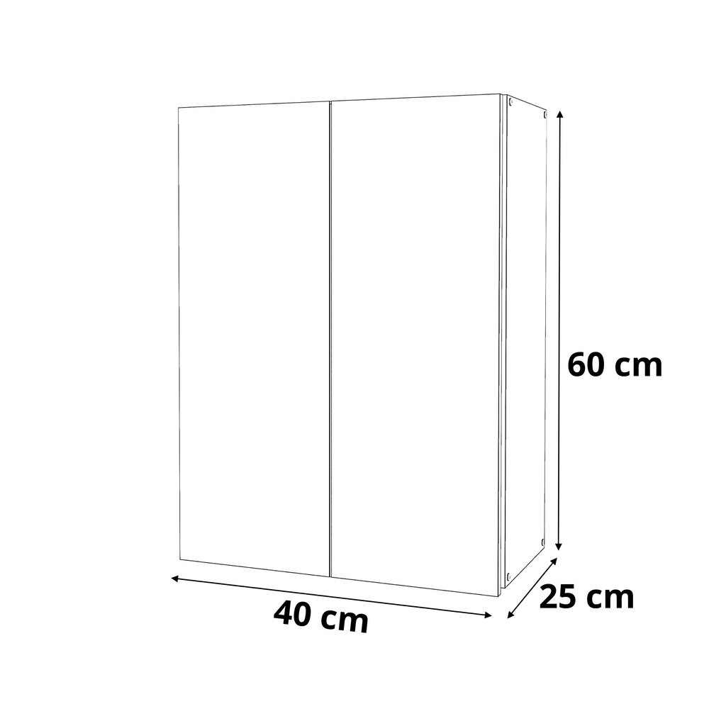 Vonios kambario spintelė Stiv Meble 40 cm, baltas kaina ir informacija | Vonios spintelės | pigu.lt