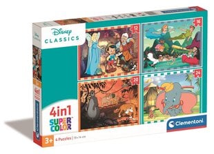 Dėlionė Clementoni 4in1 Disney Classic 21523, 72 dalys kaina ir informacija | Dėlionės (puzzle) | pigu.lt