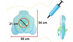 Pripučiamas ratas kūdikiams, 60x54 cm, mėlynas kaina ir informacija | Pripučiamos ir paplūdimio prekės | pigu.lt