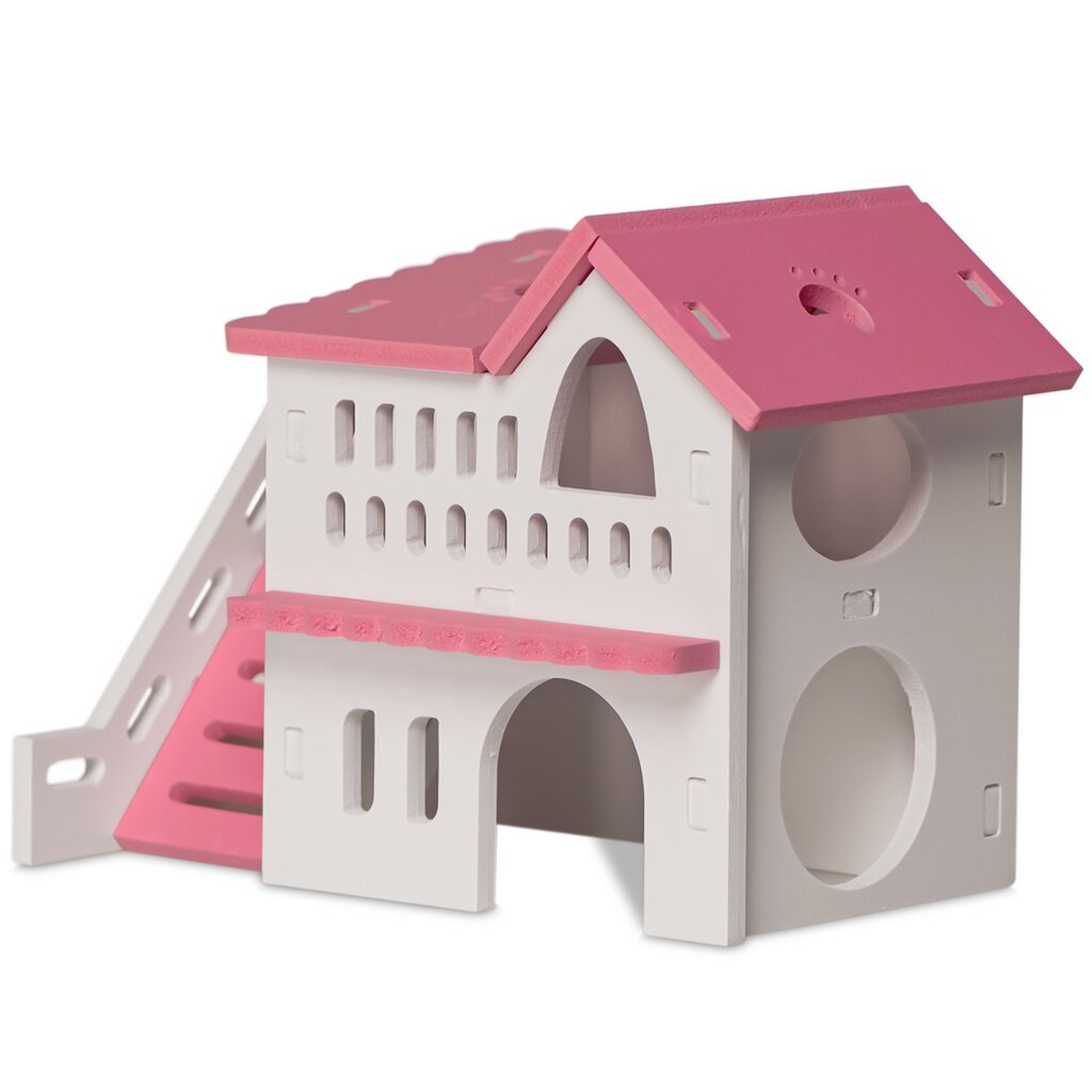 Namelis pelėms ir žiurkėnams, Furrever Friends Villa Mouse-House, slėptuvė narvui, 17x10x13cm цена и информация | Graužikų ir triušių narvai, jų priedai | pigu.lt