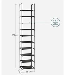 Songmics 10 pakopų batų lentyna kaina ir informacija | Batų spintelės, lentynos ir suolai | pigu.lt