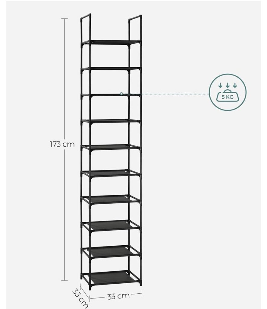 Songmics 10 pakopų batų lentyna цена и информация | Batų spintelės, lentynos ir suolai | pigu.lt