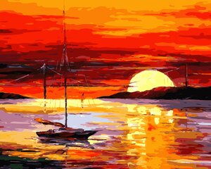 Tapyba pagal numerius "Red sunset" 30x40 kaina ir informacija | Tapyba pagal skaičius | pigu.lt