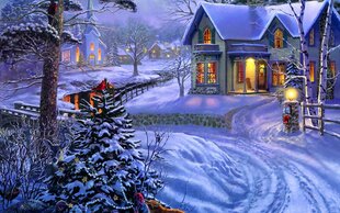 Tapyba pagal numerius "Winter evening" 30x40 kaina ir informacija | Tapyba pagal skaičius | pigu.lt