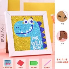 Deimantinė mozaika "Blue Dinosaur" 15x15cm kaina ir informacija | Deimantinės mozaikos | pigu.lt