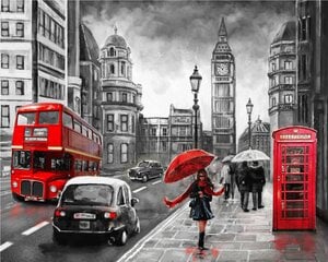 Алмазная мозаика "The red hues of London" 30х40см цена и информация | Алмазная мозаика | pigu.lt