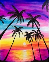 Алмазная мозаика "Palms at sunset" 30х40см цена и информация | Алмазная мозаика | pigu.lt